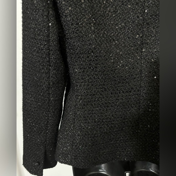 Calvin Klein long wool sequins satin collar blazer/jacket size 4 - Picture 7 of 8